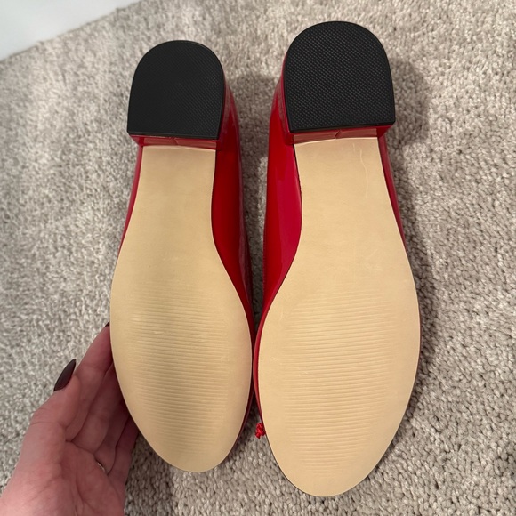Steve Madden Cherish Red Patent Bow Heeled Ballet Flats - Picture 3 of 3